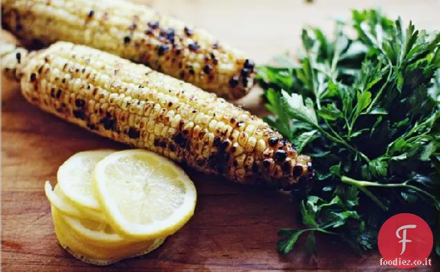 Polenta di Mais alla griglia e Pesce al limone