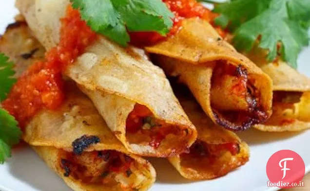 Tacos di gamberi arrotolati croccanti