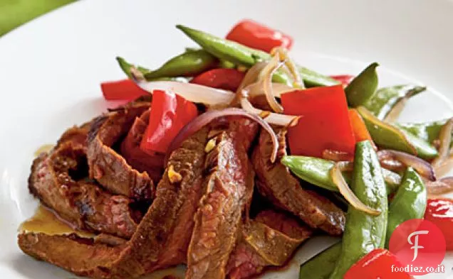 Piccante asiatico marinato fianco bistecca