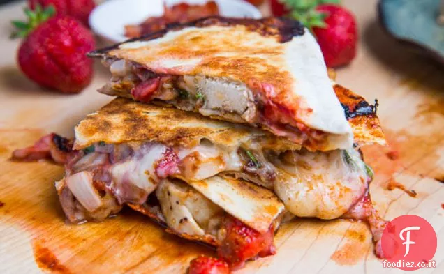 Fragola Balsamico Pollo alla griglia e pancetta Quesadillas
