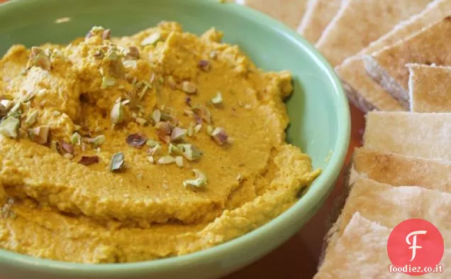 Hummus di zucca speziato marocchino (naturalmente vegano, senza glutine e senza soia)