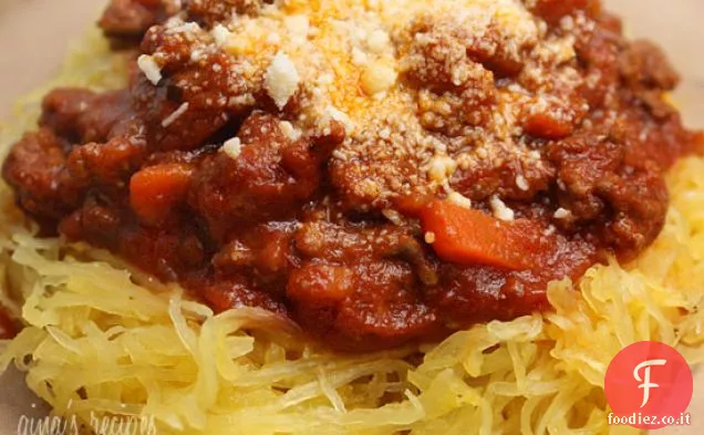 Spaghetti Zucca con ragù di carne