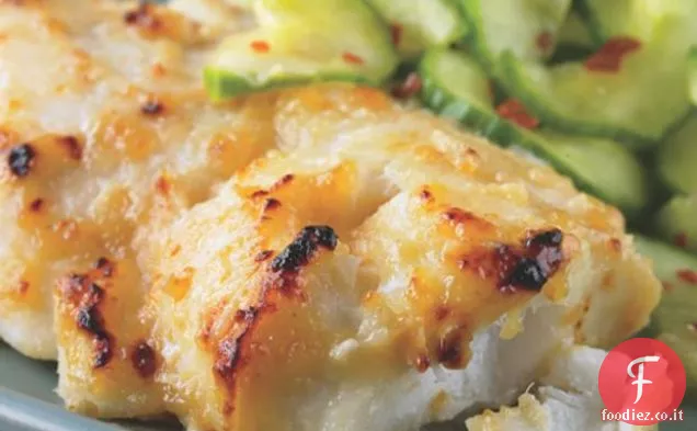 Merluzzo Miso con cetrioli piccanti