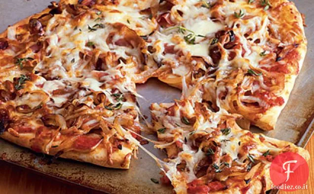 Pizza con Cipolla e Prosciutto Caramellato