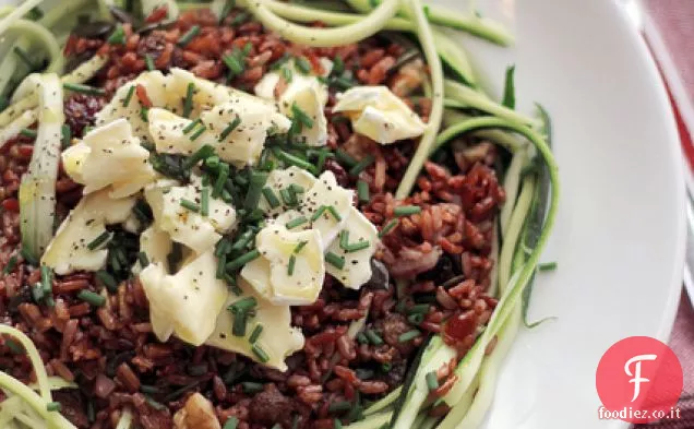 Formaggio Brie, Riso Rosso e Zucchine Spaghetti