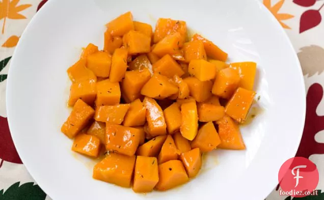 Zucca brasata di acero con Timo
