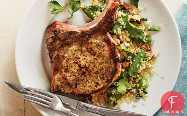 Braciole di maiale al limone con insalata di quinoa