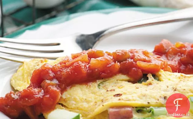 Frittata di prosciutto e formaggio feta