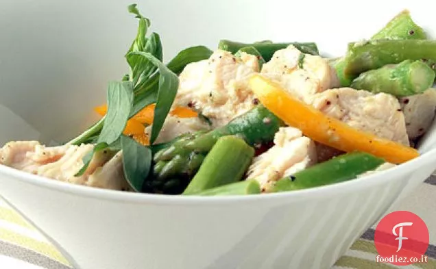 Pollo in camicia e insalata di asparagi