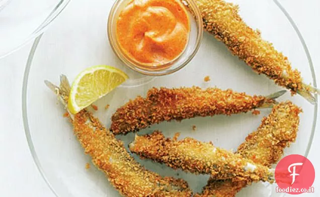 Patatine fritte di acciughe con Paprika affumicata Aioli