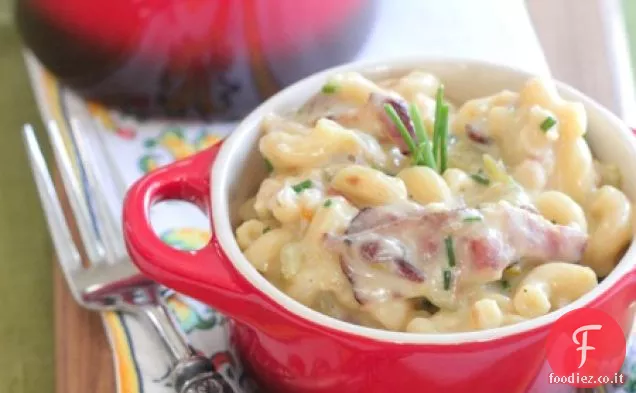 Peperoncino verde, pollo e pancetta Mac e formaggio