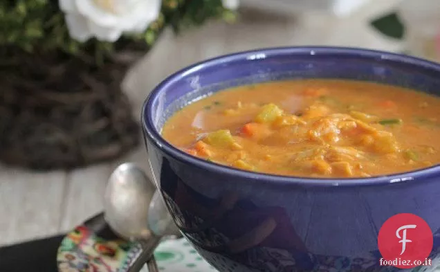 Zuppa di zucca di pollo abbondante