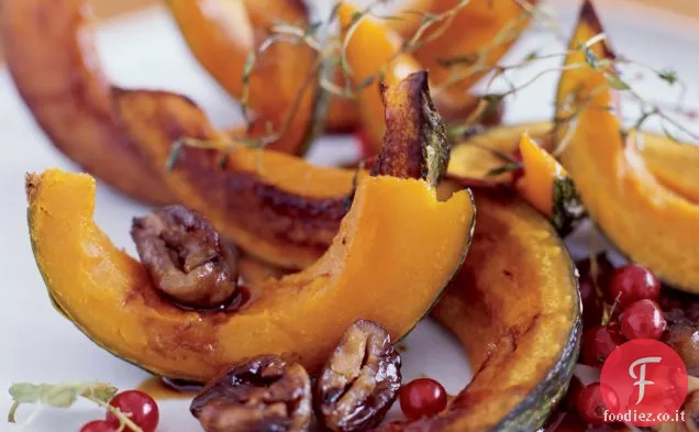 Zucca arrosto con Castagne e Melograno