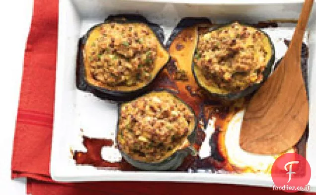 Zucche di ghianda ripiene in stile marocchino