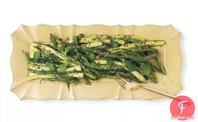 Fagiolini e Zucchine Con Salsa Verte