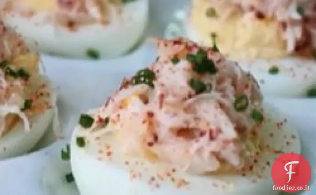 Uova alla diavola ripiene di granchio