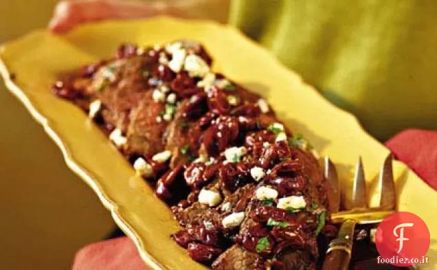 Controfiletto Pepato con Salsa Ciliegia-Merlot e Gorgonzola
