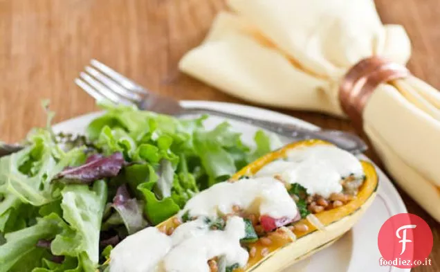 Zucca Delicata ripiena di frutti di bosco e mele