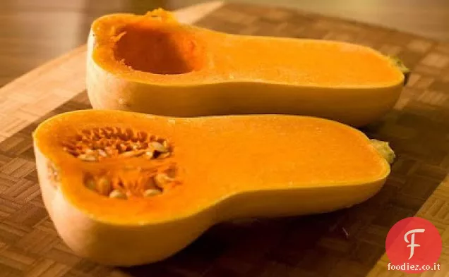 Zucca con spinaci appassiti e formaggio blu