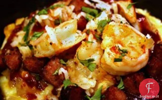 Gamberetti e grana con Kielbasa