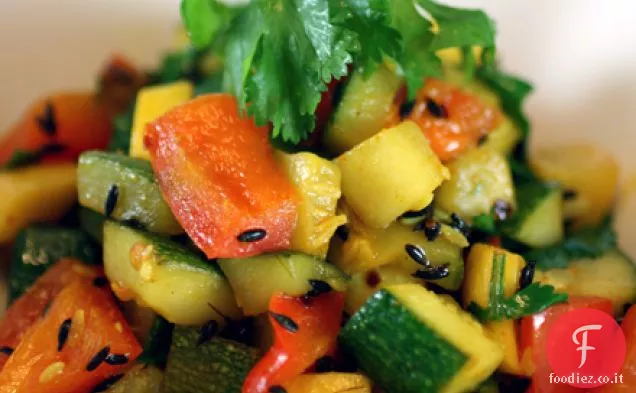 Zucchine fritte in padella e zucca gialla con cumino