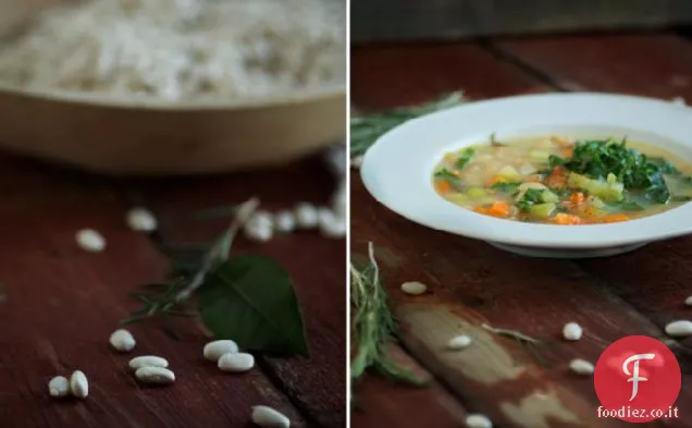 La nostra cena semplice: zuppa di cavolo e fagioli bianchi