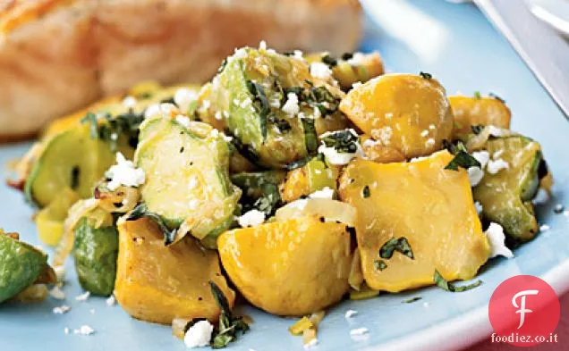 Zucca saltata con Basilico e Feta