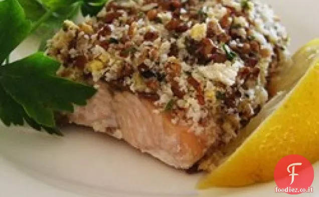 Salmone dell'Alaska Cuocere con rivestimento scricchiolio Pecan