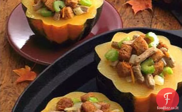 Zucca ghianda con maiale salato