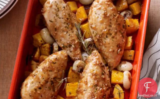 Pollo alle erbe e zucca