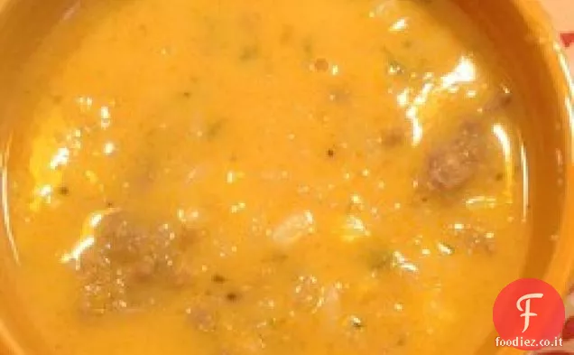 Zuppa di zucca e salsiccia piccante