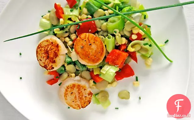 Capesante scottate con Succotash