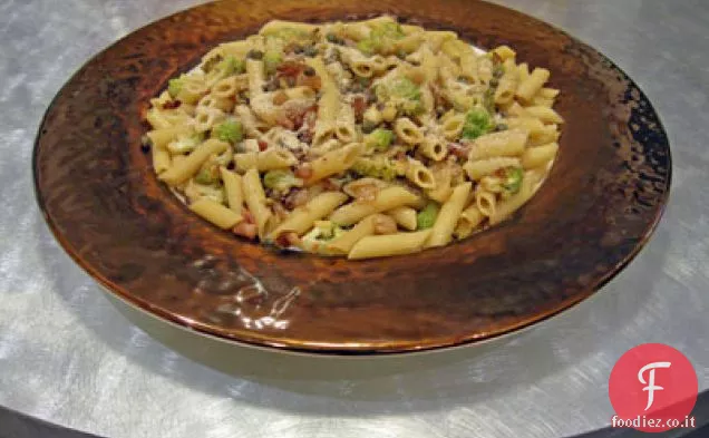 Penne con Pancetta e Cavolfiore Romanesco