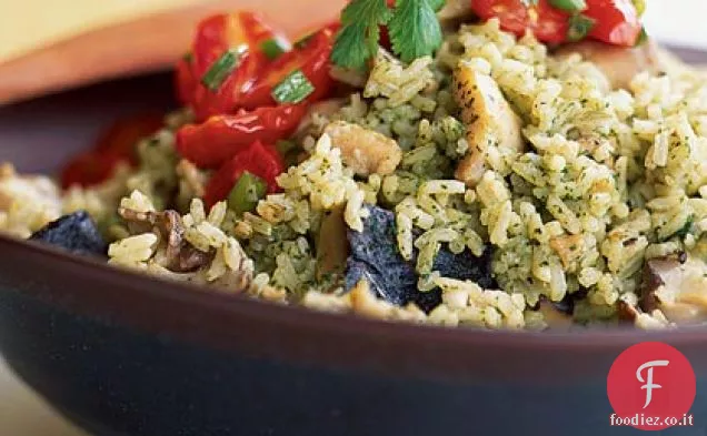 Riso al coriandolo con pollo