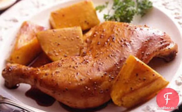 Melassa-Pollo e zucca glassati al pepe