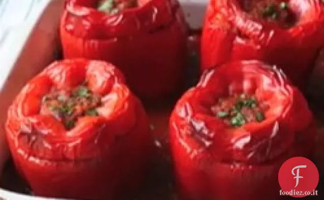 Peperoni ripieni di manzo e riso