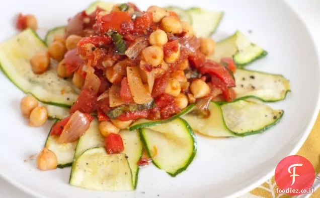 Tagliatelle di Zucchine con Ceci all'Arrabbiata