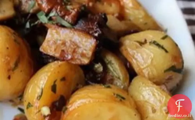 Funghi selvatici arrostiti e patate
