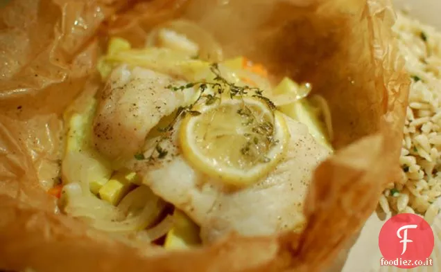 Cod En Papillote (Carta Pergamena) Con Verdure Fresche e Limone