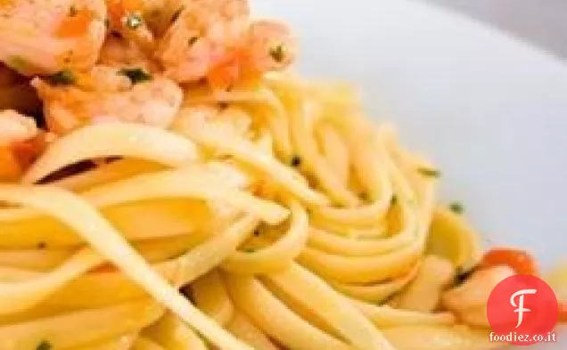 Gamberi branditi con Pasta