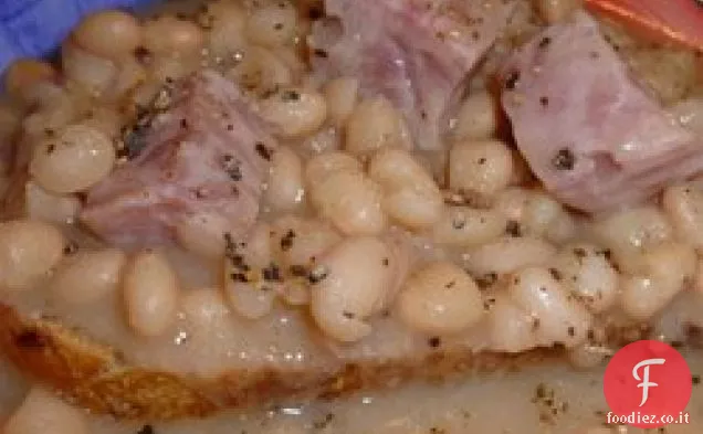 Fornello lento Fagioli di Lima del sud e prosciutto
