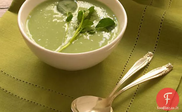 Zuppa cremosa di crescione con Salvia