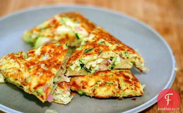 Frittelle di Zucchine, Prosciutto e Ricotta