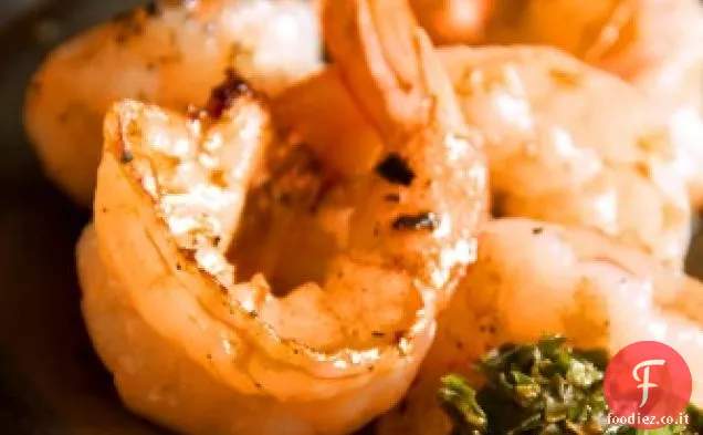 Gamberi alla griglia con Salsa Verde