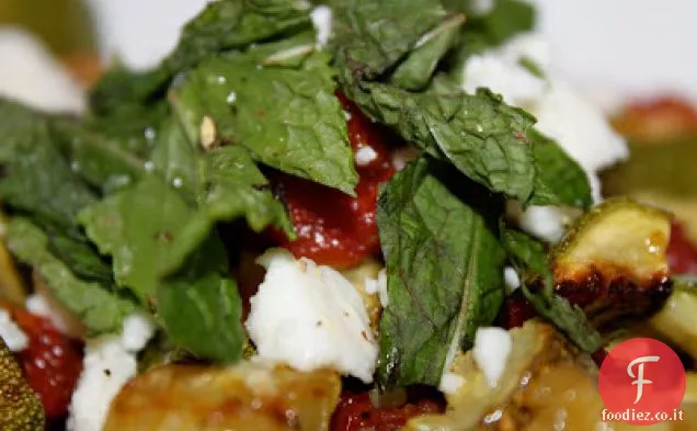 Zucchine con Pomodori secchi, Menta e Feta di Latte di Capra