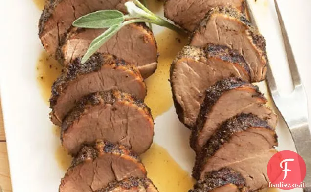 Filetto di maiale strofinato con salvia e burro di salvia