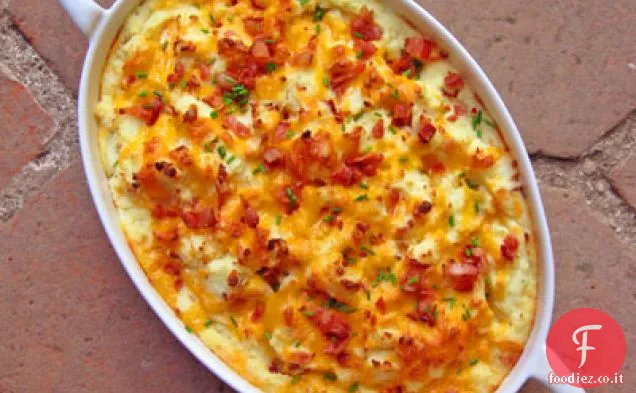 Purè di patate con pancetta e cheddar