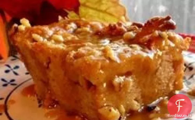 Budino di pane con salsa di pralina