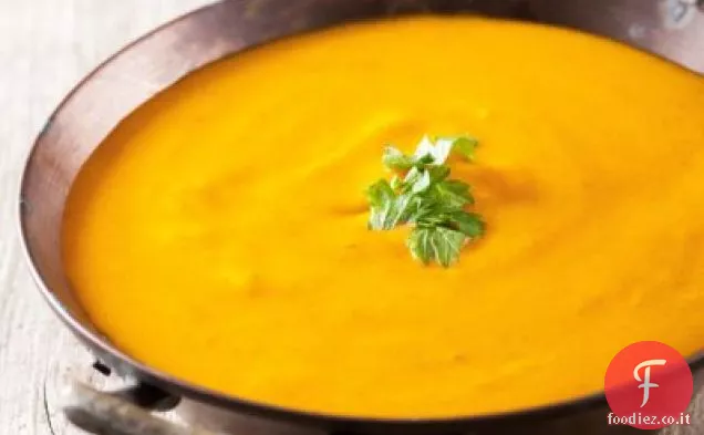 Zucca arrosto di ghianda e zuppa di rape