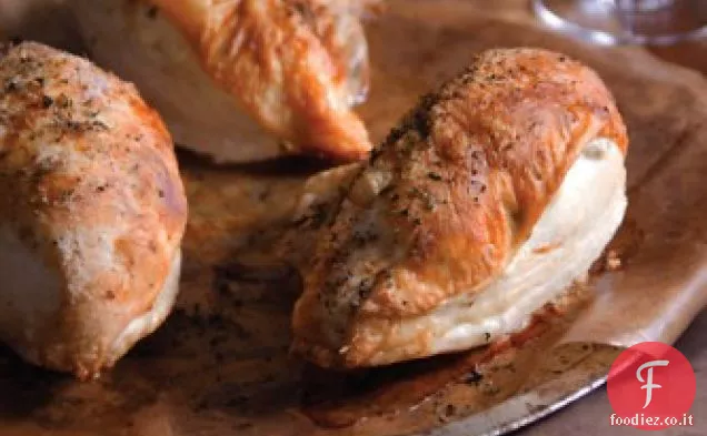 Petti di pollo arrosto pigro ripieni di formaggio di capra